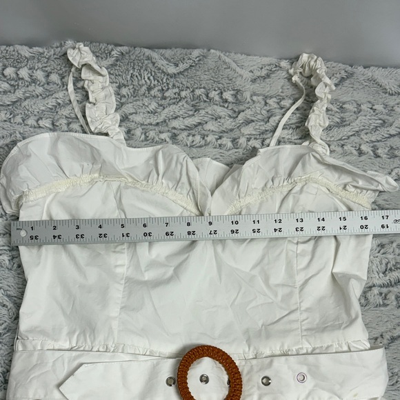 Chic Ruffled White Mini Dress - Picture 4 of 9